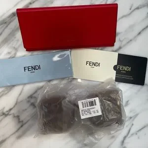 Fendi | Accessories | Fendi Roma Mirrored Brown Logo  display picture 1